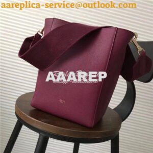 Replica Celine Small Seau Sangle bag in burgundy soft grained calfski