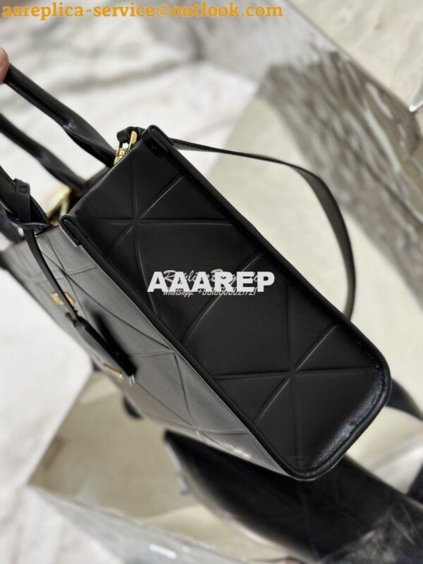 Replica Prada Small Leather Symbole Bag With Topstitching 1BA379 Black 9