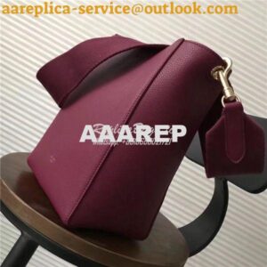 Replica Celine Small Seau Sangle bag in burgundy soft grained calfski 2