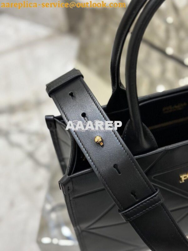 Replica Prada Small Leather Symbole Bag With Topstitching 1BA379 Black 11