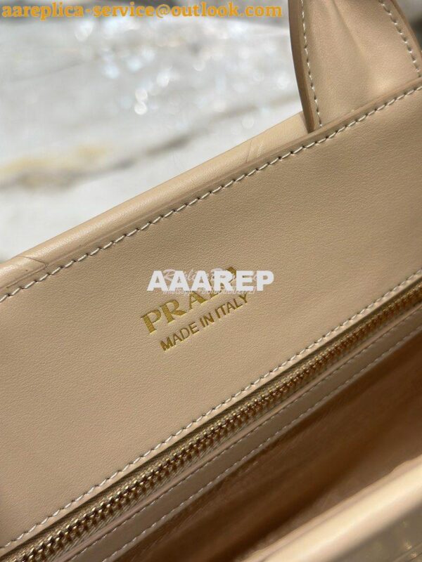 Replica Prada Small Leather Symbole Bag With Topstitching 1BA379 Sand 12