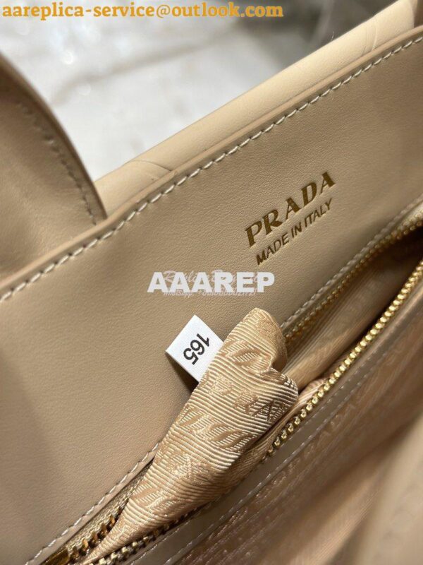 Replica Prada Small Leather Symbole Bag With Topstitching 1BA379 Sand 13