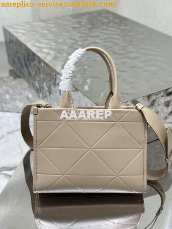 Replica Prada Small Leather Symbole Bag With Topstitching 1BA379 Sand 15