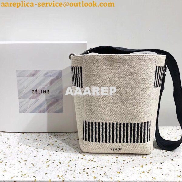 Replica Celine Small Seau Sangle bag in Textured Canvas 3