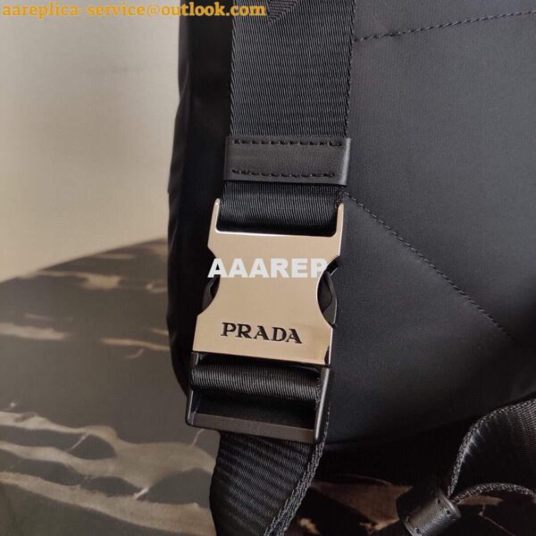 Replica Prada Re-Nylon and leather Backpack 2VZ092 Black 5