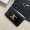 Replica Celine 10I583 Card Holder With Flap Triomphe In Triomphe Canvas Tan 2