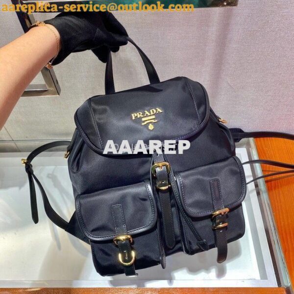 Replica Prada Robot Fabric Backpack 1BZ677 In Black 4