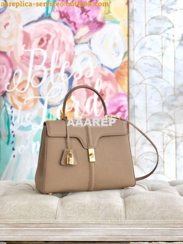 Replica Celine 16 Bag In Grained Calfskin 187373 2 Sizes Beige 3