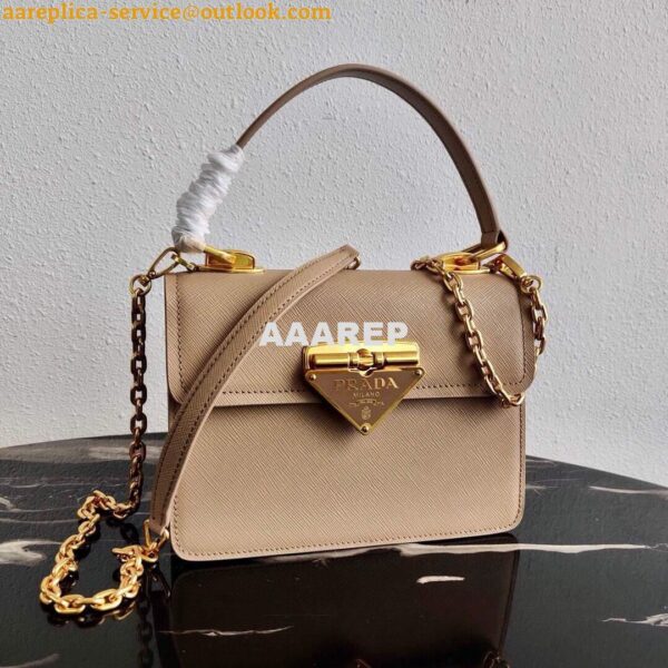 Replica Prada Saffiano Leather Symbole Bag 1BN021 Apricot 7