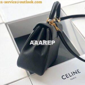 Replica Celine 16 Bag In Grained Calfskin 187373 2 Sizes Black 2