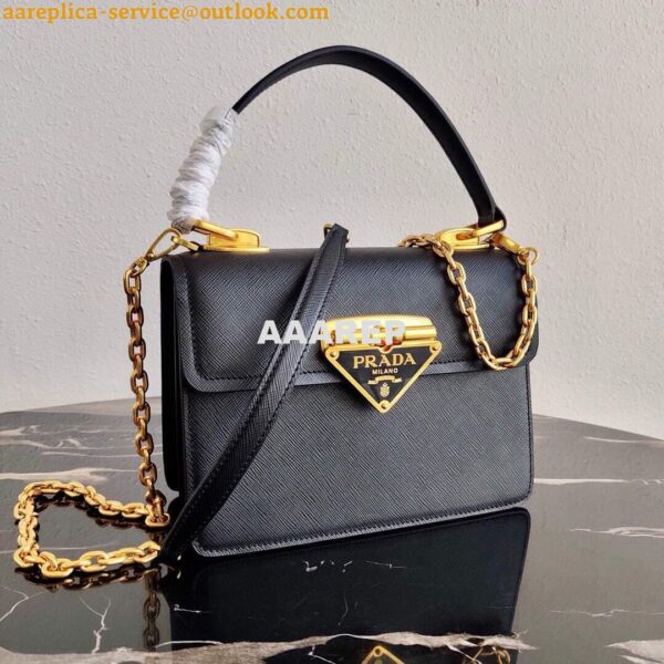 Replica Prada Saffiano Leather Symbole Bag 1BN021 Black 6