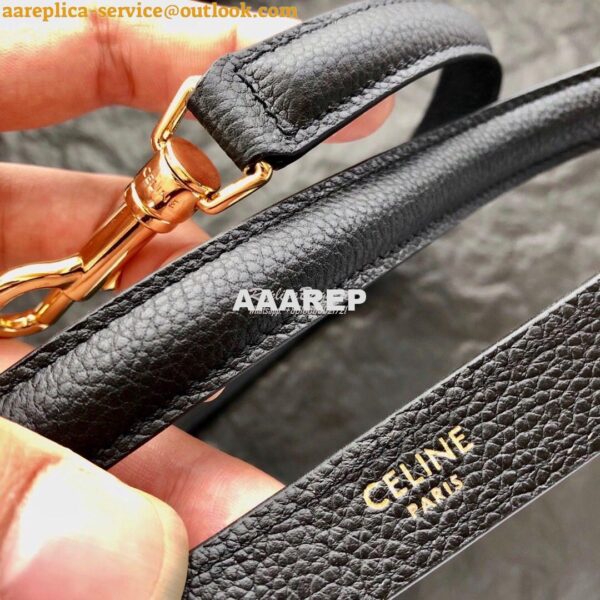 Replica Celine 16 Bag In Grained Calfskin 187373 2 Sizes Black 20