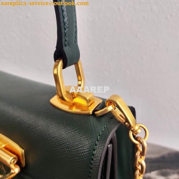 Replica Prada Saffiano Leather Symbole Bag 1BN021 Dark Green 7