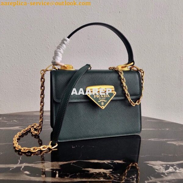 Replica Prada Saffiano Leather Symbole Bag 1BN021 Dark Green 8