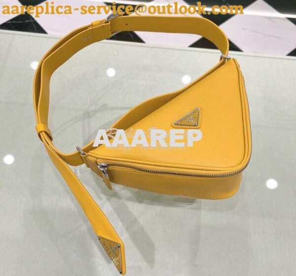 Replica Prada Triangle Saffiano Leather Belt Bag 2VL039 Yellow 3