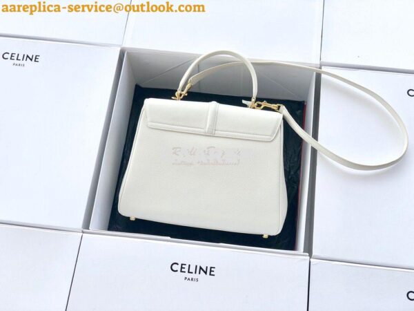 Replica Celine 16 Bag In Grained Calfskin 187373 2 Sizes White 13