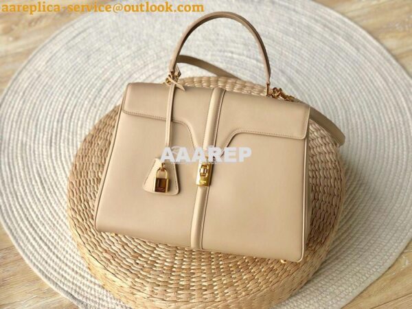 Replica Celine 16 Bag In Satinated Calfskin 187373 2 Sizes Beige 3