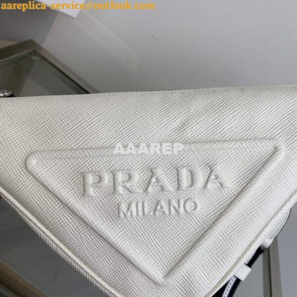 Replica Prada Saffiano Prada Triangle bag 2VH155 White 5