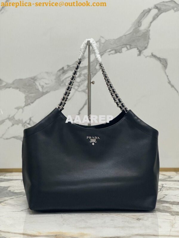 Replica Prada Vintage Calfskin Hobo Shoulder Chain Bag 1BA638