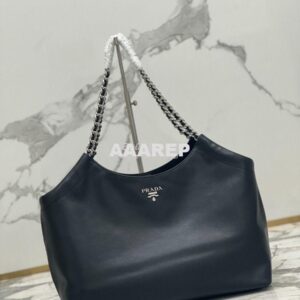 Replica Prada Vintage Calfskin Hobo Shoulder Chain Bag 1BA638 2