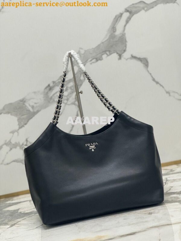 Replica Prada Vintage Calfskin Hobo Shoulder Chain Bag 1BA638 2