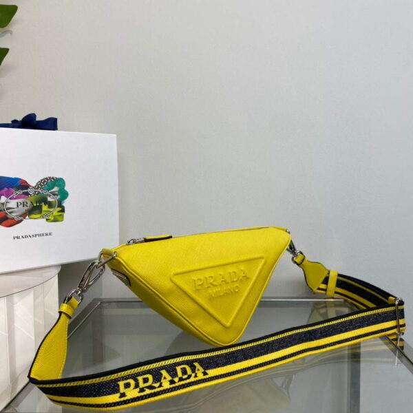 Replica Prada Saffiano Prada Triangle bag 2VH155 Yellow 3