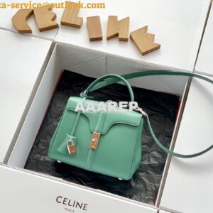 Replica Celine 16 Bag In Satinated Calfskin 187373 2 Sizes Celadon