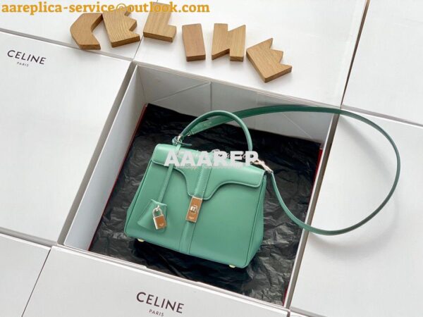 Replica Celine 16 Bag In Satinated Calfskin 187373 2 Sizes Celadon 3