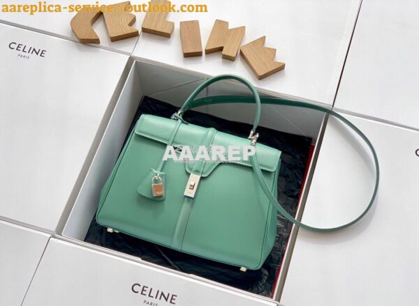 Replica Celine 16 Bag In Satinated Calfskin 187373 2 Sizes Celadon 10