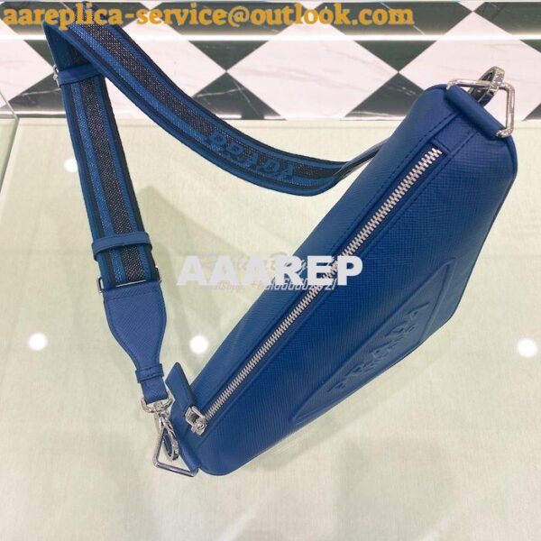 Replica Saffiano Prada Triangle bag 2VH155 Bluette 7