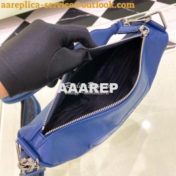 Replica Saffiano Prada Triangle bag 2VH155 Bluette 8