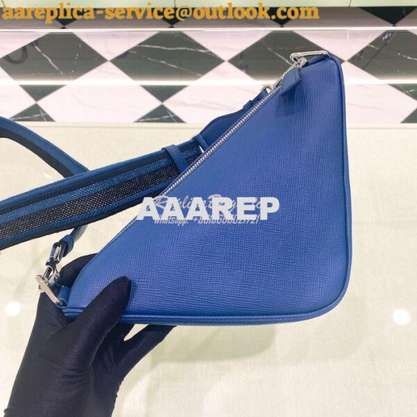 Replica Saffiano Prada Triangle bag 2VH155 Bluette 11