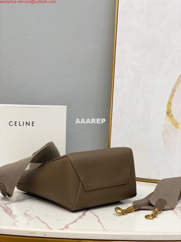 Replica Celine 178303 Sangle Small Bucket Bag in Soft Grained Calfskin Brown 6