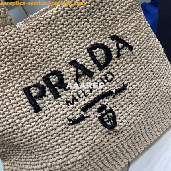 Replica Prada Small Raffia tote bag 1BG422 Apricot 4