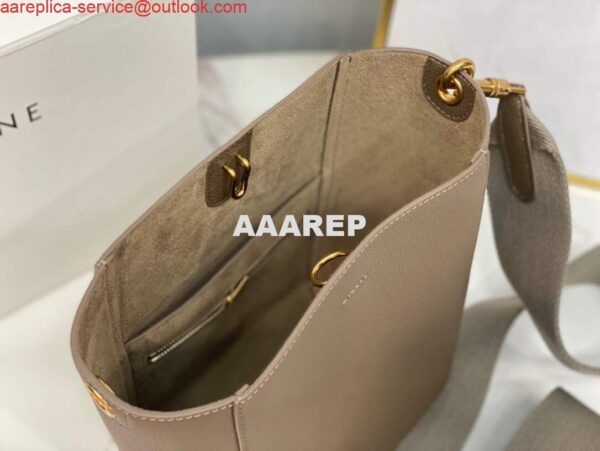 Replica Celine 178303 Sangle Small Bucket Bag in Soft Grained Calfskin Brown 10