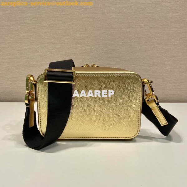 Replica Prada 2VH070 Saffiano Gold leather Prada Brique bag 5