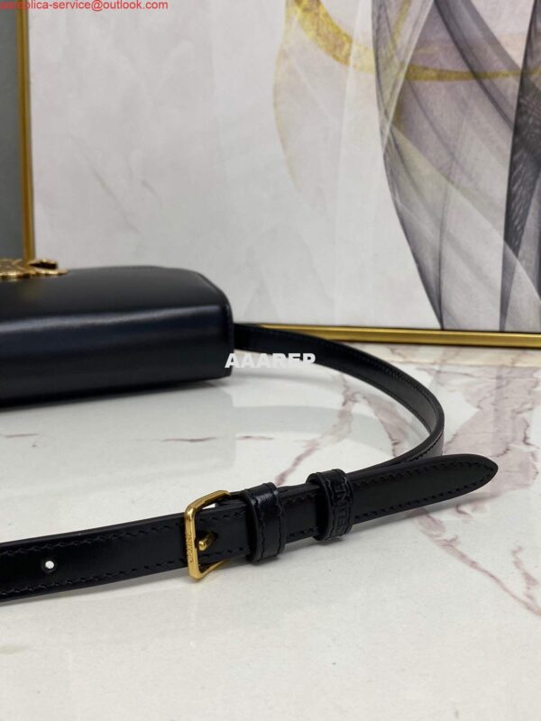 Replica Celine 194143 Triomphe Shoulder Bag in Natural Calfskin Black 6