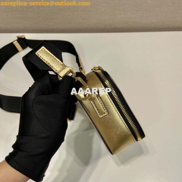 Replica Prada 2VH070 Saffiano Gold leather Prada Brique bag 7