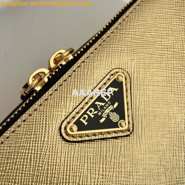 Replica Prada 2VH070 Saffiano Gold leather Prada Brique bag 8