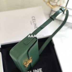 Replica Celine 194143 Triomphe Shoulder Bag in Natural Calfskin Green 2