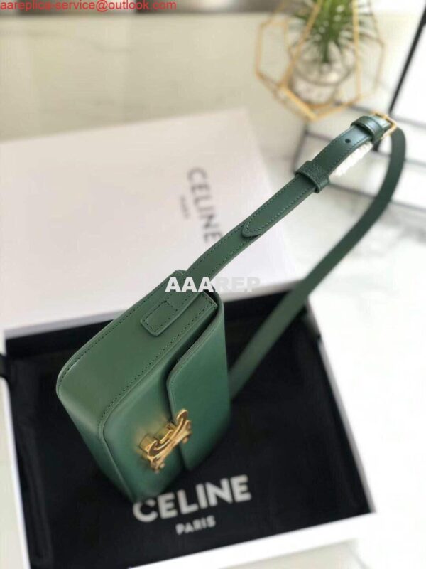 Replica Celine 194143 Triomphe Shoulder Bag in Natural Calfskin Green 2