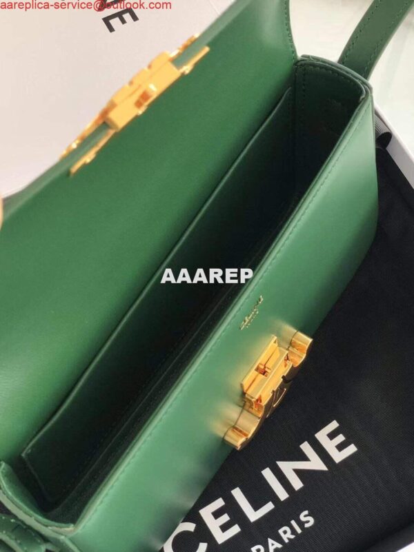 Replica Celine 194143 Triomphe Shoulder Bag in Natural Calfskin Green 9