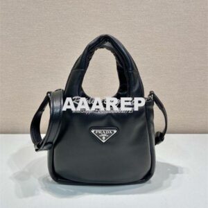 Replica Prada Small padded Prada Soft black nappa-leather bag 1BA359