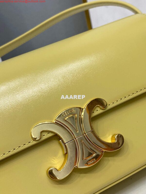 Replica Celine 194143 Triomphe Shoulder Bag in Natural Calfskin Light Yellow 7