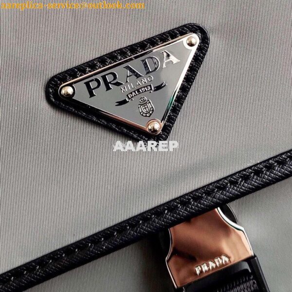 Replica Prada 2VH110 Nylon Cross Body Bag Gray 5