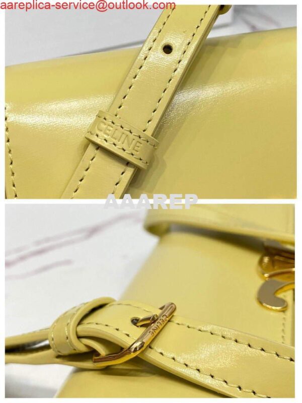 Replica Celine 194143 Triomphe Shoulder Bag in Natural Calfskin Light Yellow 8