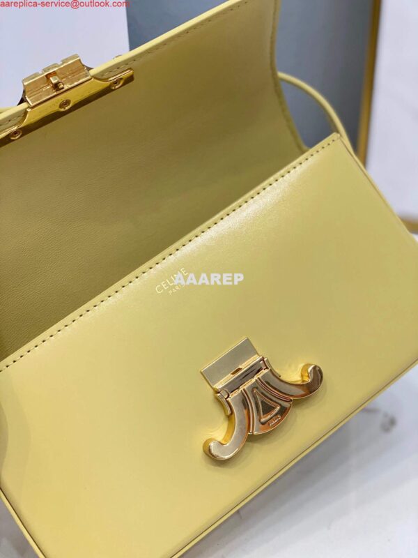 Replica Celine 194143 Triomphe Shoulder Bag in Natural Calfskin Light Yellow 10