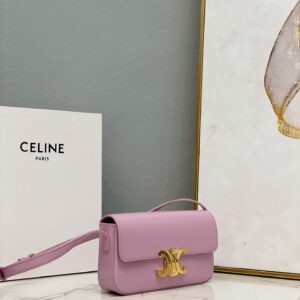 Replica Celine 194143 Triomphe Shoulder Bag in Natural Calfskin Pink