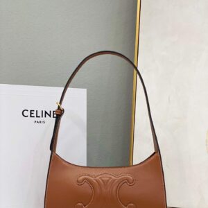 Replica Celine 198153 Shoulder Bag Cuir Triomphe in Smooth Calfskin Brown