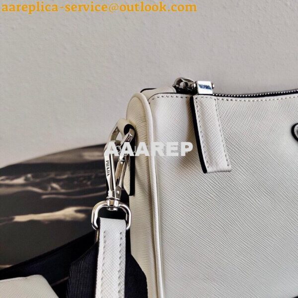 Replica Prada 2VH113 Saffiano leather shoulder Bag in White 8